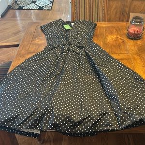 BNWT Kate Spade black polka dot Aline dress